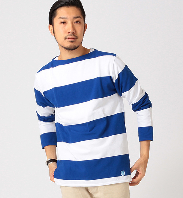 ORCIVAL×BEAMS / 別注 太ボーダー ナバルシャツ