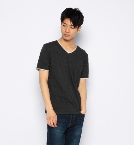 【ビームス メン/BEAMS MEN】 ダブルカラー カットオフ Vネック TEE [送料無料]