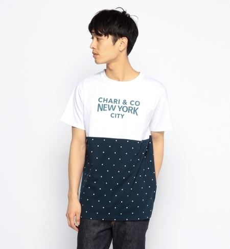 【ビームス メン/BEAMS MEN】 CHARI&CO NYC / 別注 BITONE DOT Tシャツ [送料無料]