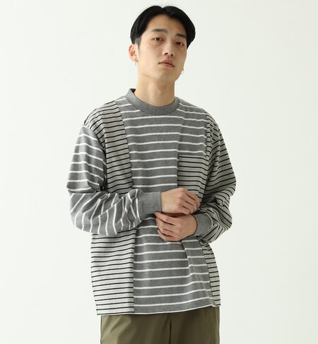 Beams クレイジーボーダー ロングtシャツ トップス ビームス メン