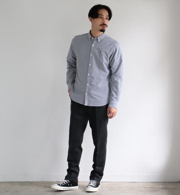 BEAMS / ストレッチ オックスフォード ワンポイント ボタンダウン