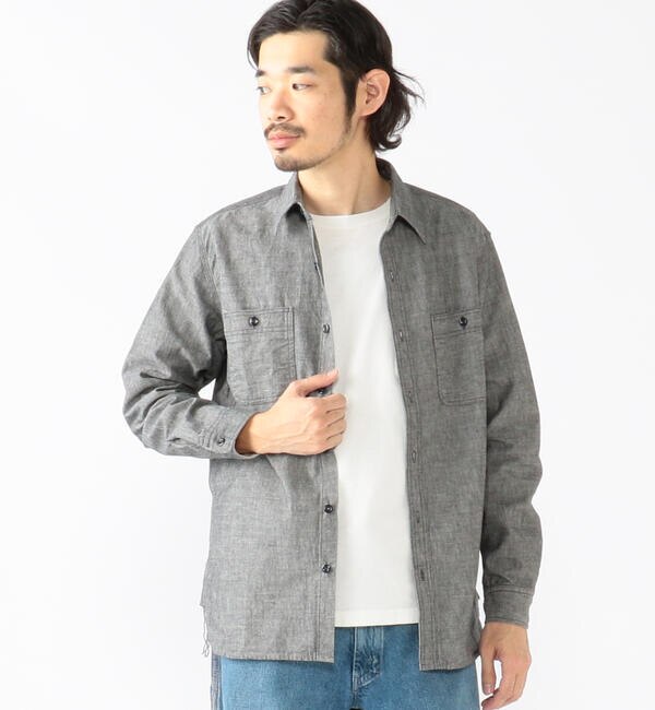 BEAMS PLUS / インディゴ シャンブレー ワーク シャツ|BEAMS MEN