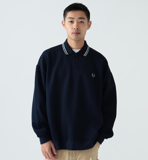 FRED PERRY × BEAMS / 別注 Long Sleeve Twin Tipped Shirt - ポロシャツ