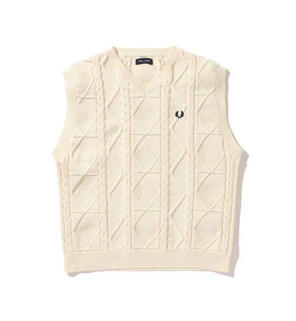 FRED PERRY × BEAMS / 別注 Cable Knit Vest|BEAMS MEN(ビームス メン)の通販｜アイルミネ
