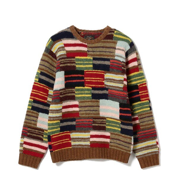 BEAMS PLUS / Crew Hand Knit Patchwork|BEAMS MEN(ビームス メン)の