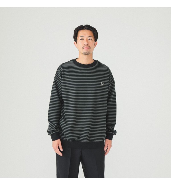 FRED PERRY × BEAMS / 別注 ボーダー クルーネック スウェット
