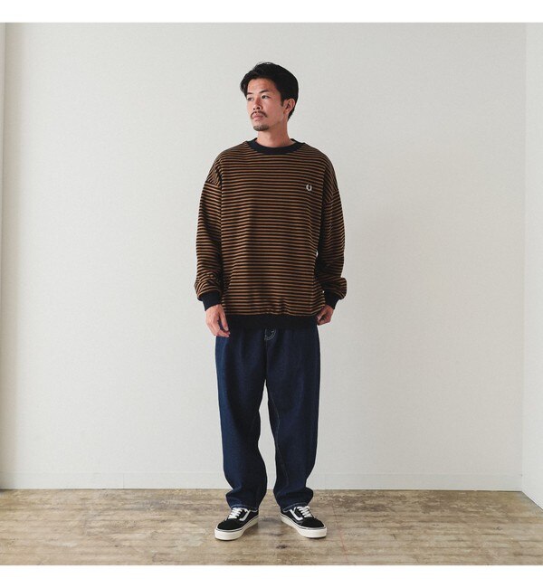 FRED PERRY × BEAMS / 別注 ボーダー クルーネック スウェット