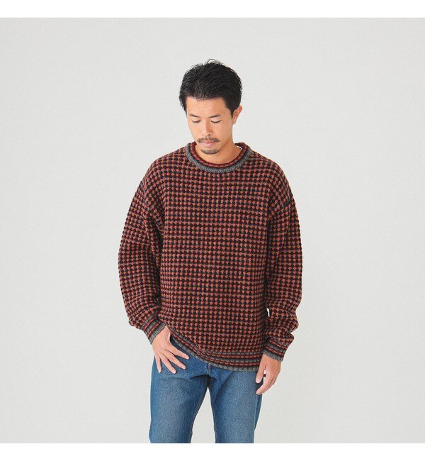 BEAMS / 3ゲージ ジャカード クルーネック ニット|BEAMS MEN(ビームス