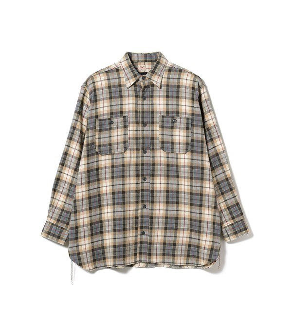 SUGAR CANE × BEAMS / 別注 Solid Flannel Check Shirt|BEAMS MEN