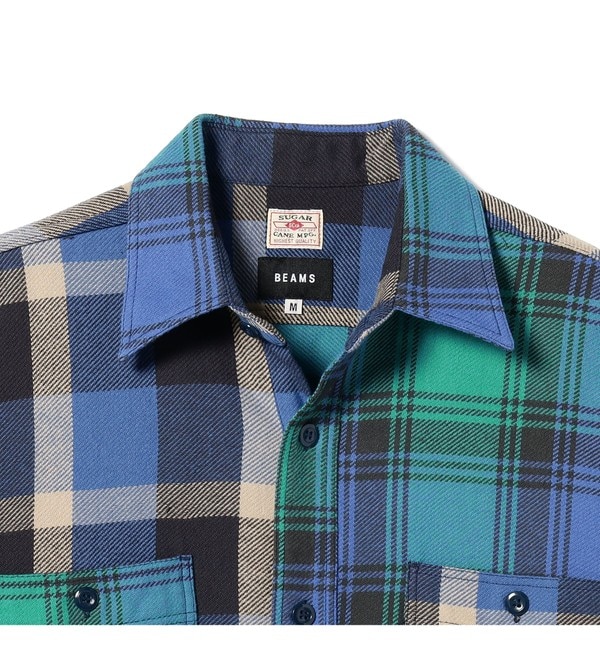 SUGAR CANE × BEAMS / 別注 Crazy Flannel Cheak Shirt|BEAMS MEN