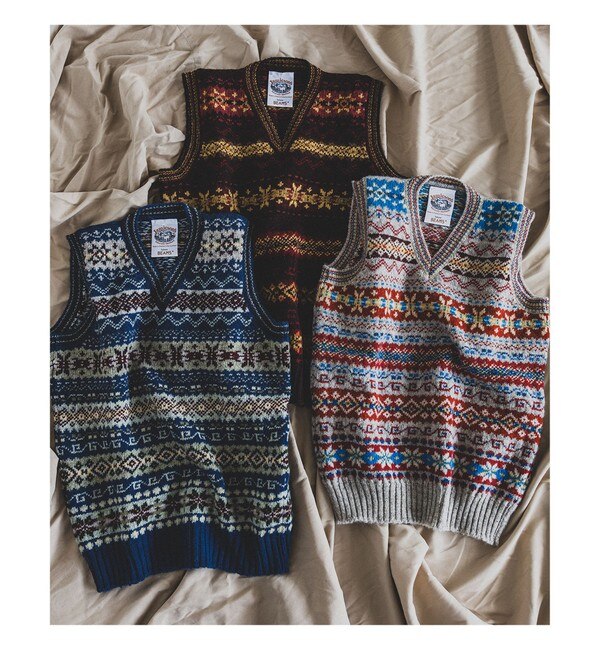 Jamieson's × BEAMS PLUS / 別注 V Neck Knit Vest|BEAMS MEN(ビームス