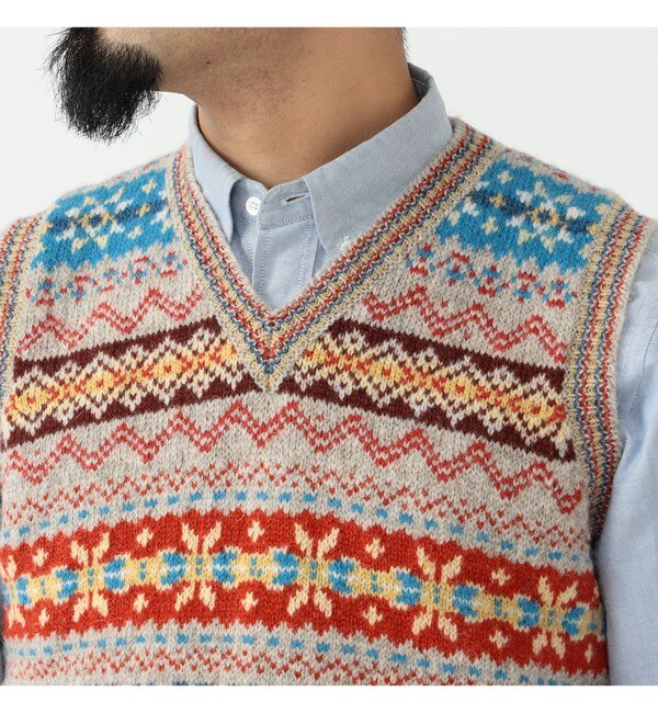 Jamieson's × BEAMS PLUS / 別注 V Neck Knit Vest|BEAMS MEN(ビームス