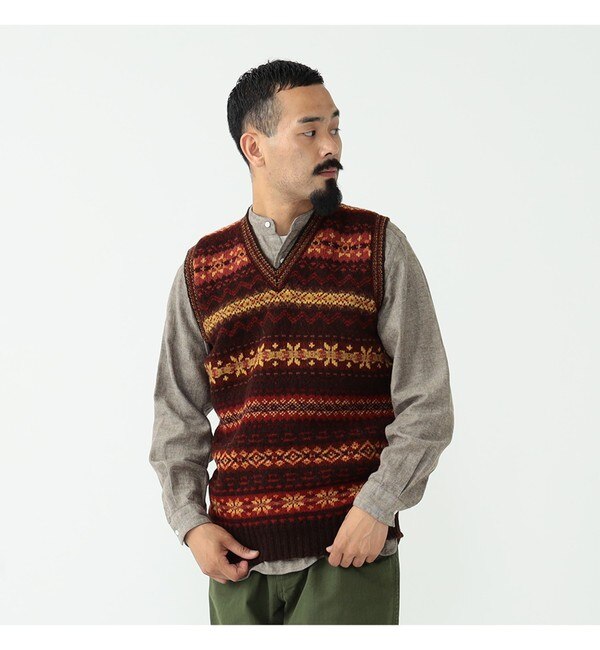 Jamieson's ジャミーソンズ×BEAMS PLUSフェアアイル柄マフラー 【新