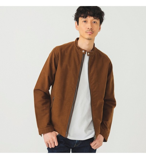 メンズファッションオススメ|【ビームス　メン/BEAMS MEN】 コットン モールスキン シングル ライダースジャケット