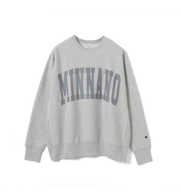 【別注】Champion × MIN-NANO / ロゴ クルーネック スウェット