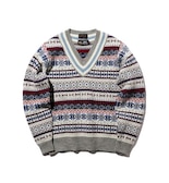 【別注】gim / Fair Isle Cricket V-Neck Knit	