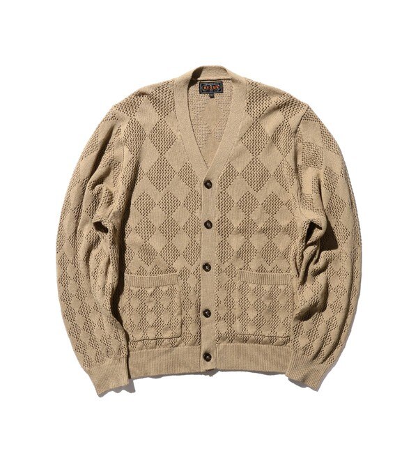 BEAMS / 5ゲージ ブークレ ストライプ カーディガン|BEAMS MEN