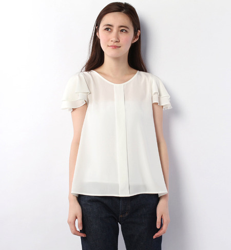 ラッフルスリーブ デザインブラウス