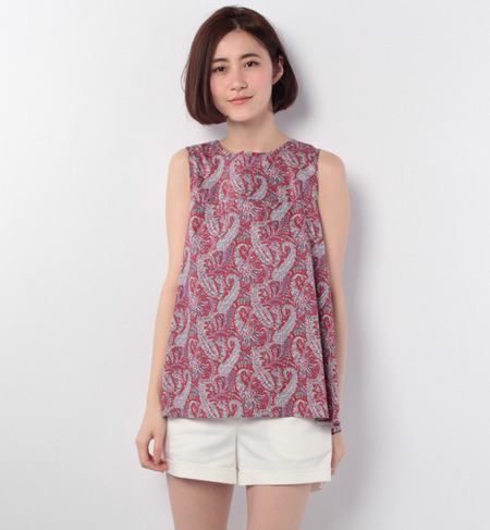 liflattie:リバティ バッグボタン ブラウス?