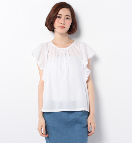 フリルスリーブ プルオーバー(WHITE)