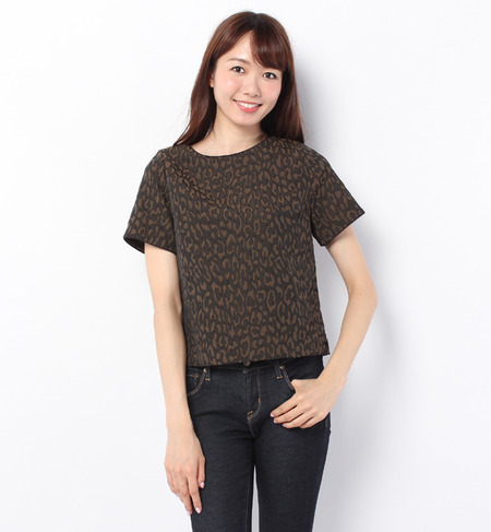 レオパード ジャカード Tブラウス