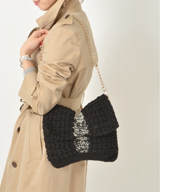 ニット チェーンショルダー