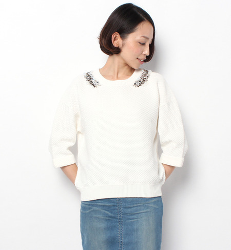 TORRAZZO DONNA:ビジューショルダーニット