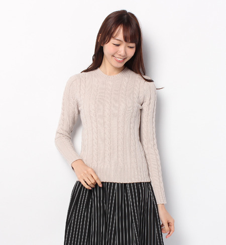 【シップス フォー ウィメン/SHIPS for women】 カシミヤ5ゲージ ケーブルクルーネック [送料無料]
