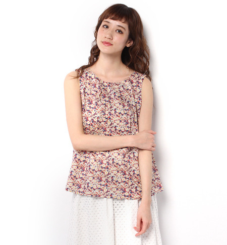 liflattie ships:リバティ柄 ノースリーブ ブラウス
