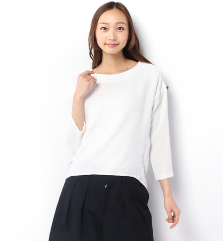 ツイードジャージーコンビプルオーバー