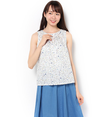 liflattie ships:リバティプリント THEO ノースリーブ ブラウス