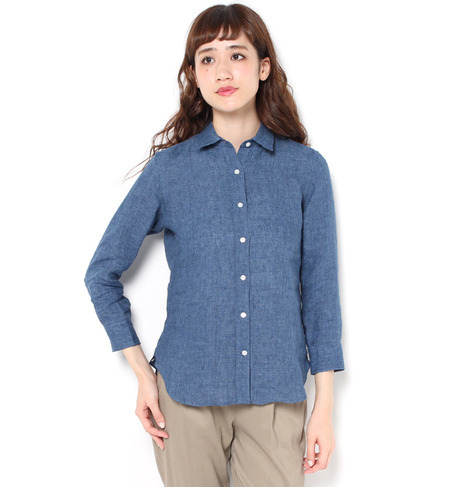 リネン七分袖シャツ