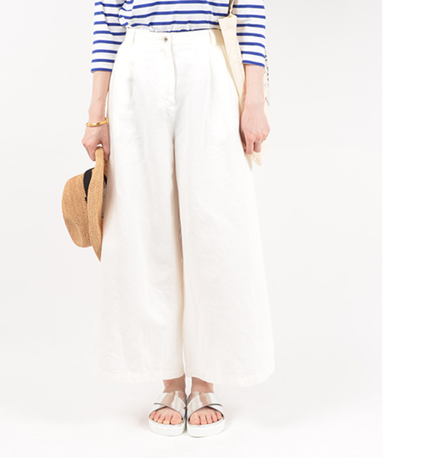 【シップス フォー ウィメン/SHIPS for women】 liflattie ships:ホワイト ワイド パンツ [送料無料]