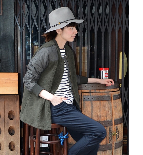 【シップス フォー ウィメン/SHIPS for women】 liflattie ships:ボア×キルティング ジップ ブルゾン [送料無料]