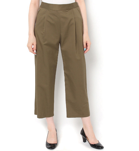 【シップス フォー ウィメン/SHIPS for women】 ワイドクロップドパンツ オリーブ [送料無料]