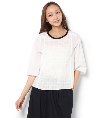 【シップス フォー ウィメン/SHIPS for women】 liflattie ships:リネン ドビー × ソリッド ブラウス [送料無料]