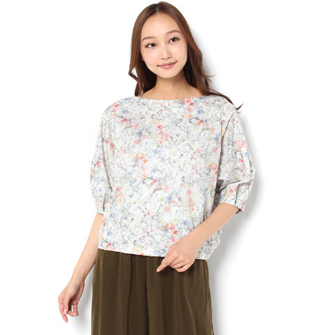 【シップス フォー ウィメン/SHIPS for women】 liflattie ships:フラワープリント バックギャザー ブラウス [送料無料]