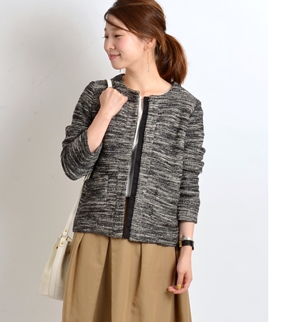 【シップス フォー ウィメン/SHIPS for women】 MAPEL ノーカラージャケット◆ [送料無料]
