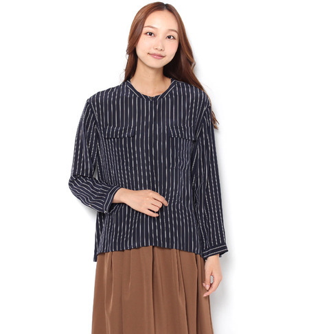 【シップス フォー ウィメン/SHIPS for women】 ウォッシャブルシルクダブルポケットシャツ [送料無料]