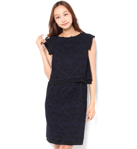 【シップス フォー ウィメン/SHIPS for women】 little black:レースコンビワンピース [送料無料]
