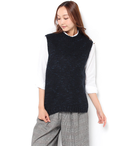 【シップス フォー ウィメン/SHIPS for women】 ウールノースリーブニット [送料無料]
