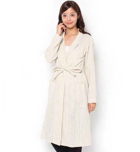 【シップス フォー ウィメン/SHIPS for women】 liflattie ships:ストライプ ガウン コート [送料無料]