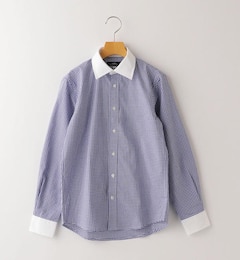 SHIPS KIDS:ギンガム クレリック レギュラーカラー シャツ(145～160cm)