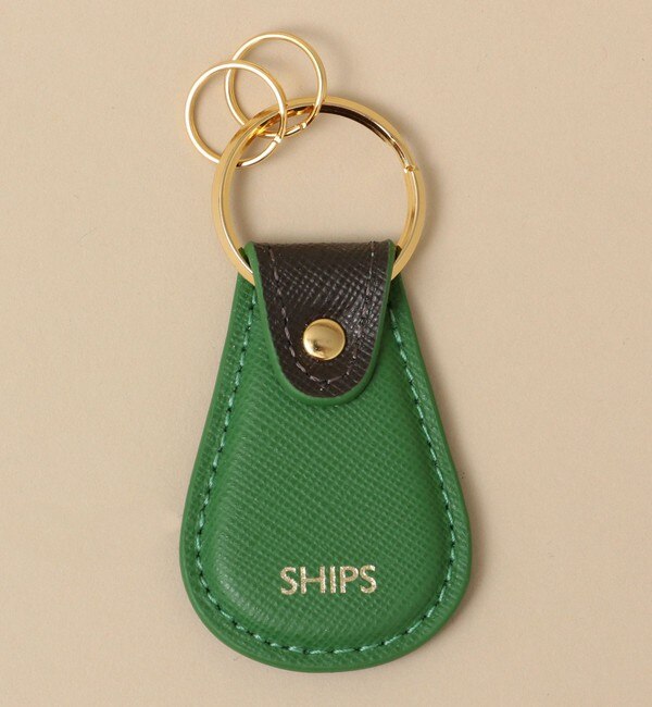 WEB限定】SHIPS: 【SAFFIANO LEATHER】 2トーン キーホルダー|SHIPS