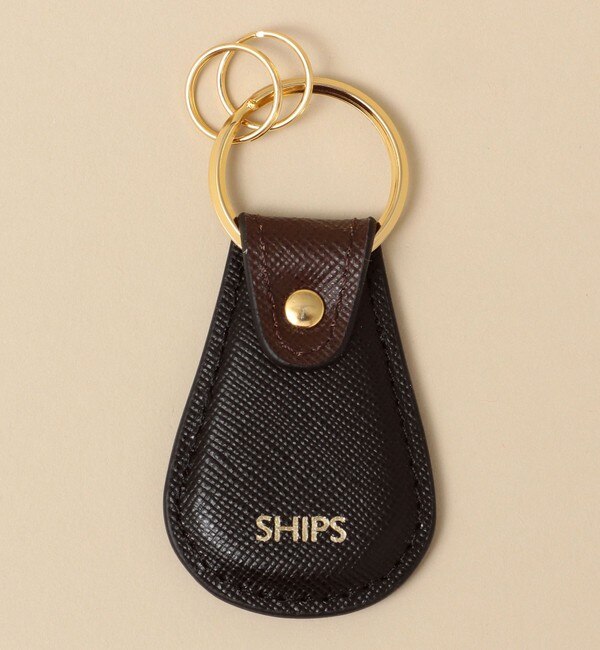 WEB限定】SHIPS: 【SAFFIANO LEATHER】 2トーン キーホルダー|SHIPS