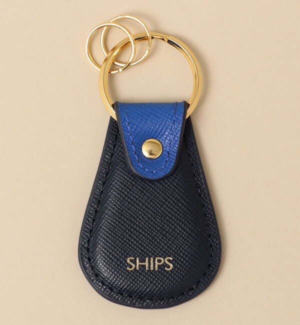 WEB限定】SHIPS: 【SAFFIANO LEATHER】 2トーン キーホルダー|SHIPS