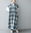 SHIPS any:〈ウォッシャブル〉FAbRICA チェック テント ワンピース