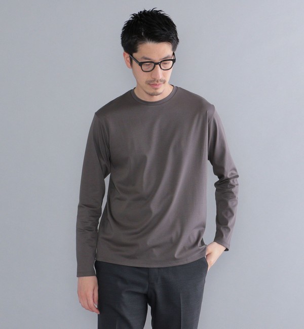 SHIPS: I Cotoni di Albini クルーネック 無地 ロングスリーブ Tシャツ