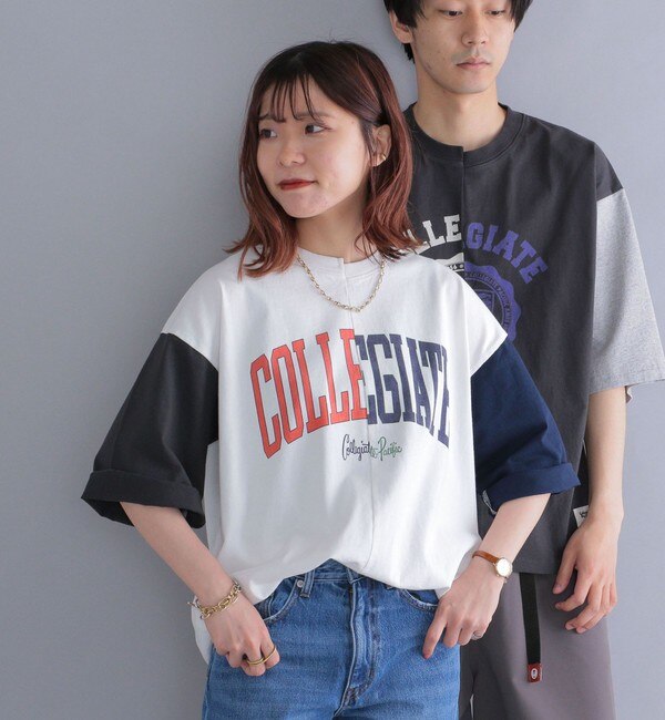 SHIPS別注】Collegiate Pacific: カレッジプリント ドッキング Tシャツ