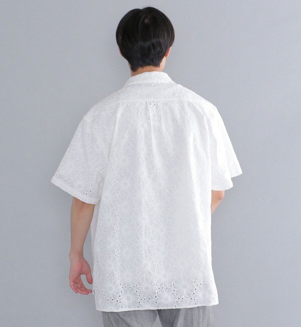 SHIPS別注】BENCH MARKING SHIRT: フラワーレース オープンカラー